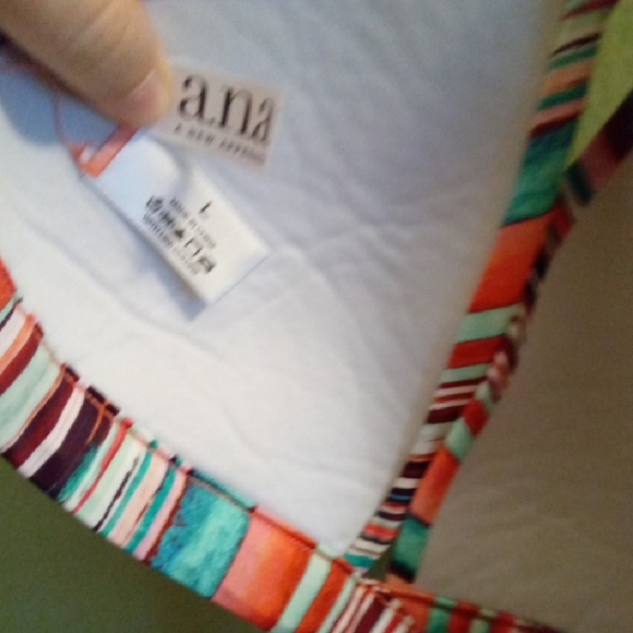 Womans L a.n.a Red and Blue Bikini Halter Top with Triangular Cups Wrap Around - Picture 2 of 4